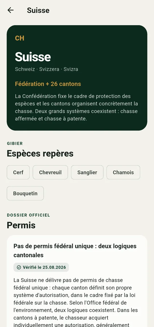 Le dossier suisse, avec sa source et sa date.